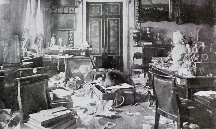 Framed Print : Office of Tsar Alexander II after the sack of the Winter Palace Framed Print : Office of Tsar Alexander II after the sack of the Winter Palace