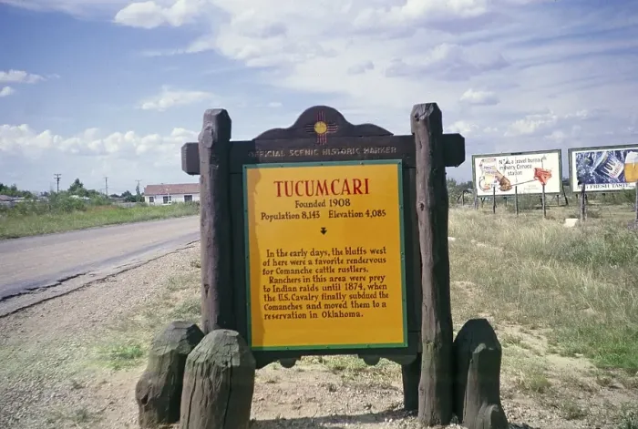 Framed Print : Official scenic hist0ric marker, Tucumcari, New Mexico, USA 1963 Framed Print : Official scenic hist0ric marker, Tucumcari, New Mexico, USA 1963