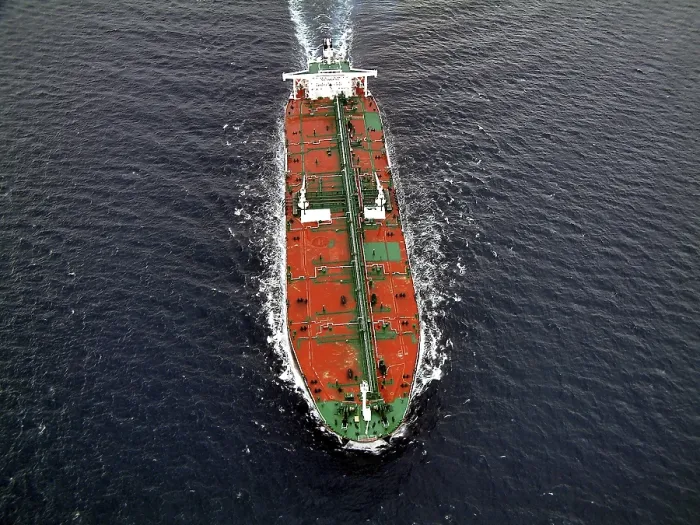 Framed Print : Oil tanker in Atlantic ocean