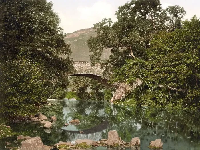 Framed Print : Old arched bridge at Brig o Turk