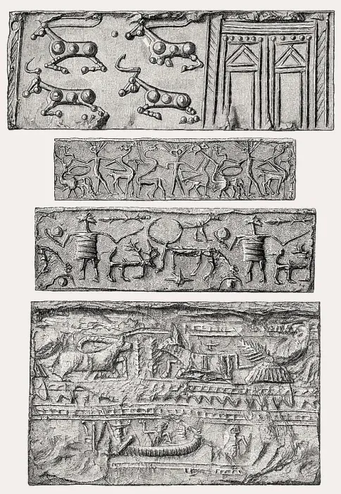 Framed Print : Old Babylonian cylinder seals, Mesopotamia
