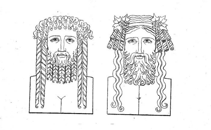 Framed Print : Old Bacchus head with elaborately coiffed hair and beard Framed Print : Old Bacchus head with elaborately coiffed hair and beard