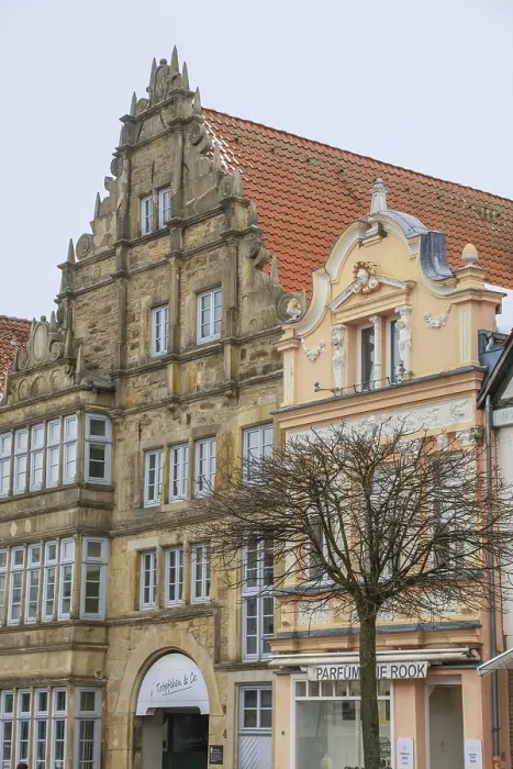 Framed Print : Old brewery in Weser Renaissance style on the market square