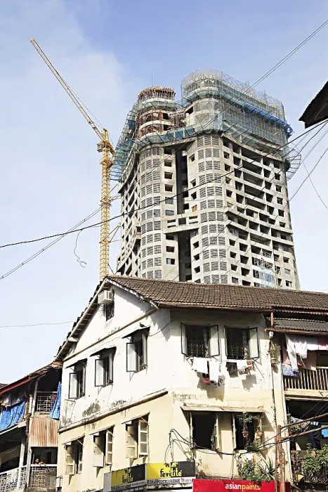 Framed Print : Old building Chaughade Wala chawl mass urban housing