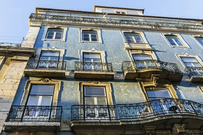 Framed Print : Old building, facade with typical azulejos Framed Print : Old building, facade with typical azulejos