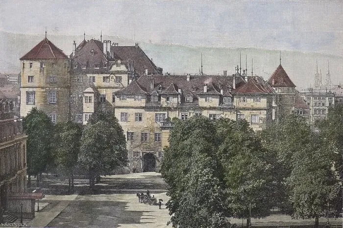Framed Print : Old Castle, Karlsplatz square, Stuttgart