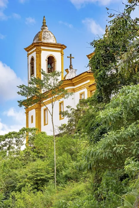 Framed Print : Old catholic church of the 18th century located in the center of the famous Framed Print : Old catholic church of the 18th century located in the center of the famous