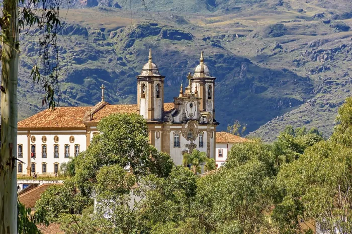 Framed Print : Old catholic church of the 18th century located in the center of the famous