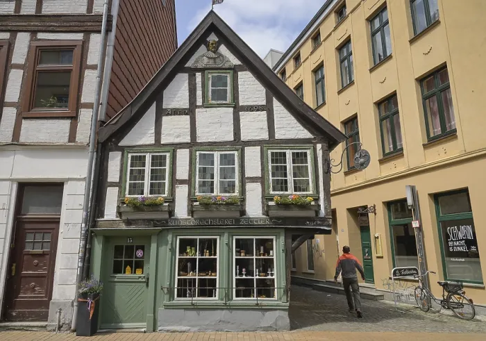 Framed Print : Old commercial buildings, Kunstdrechslerei Zettler Framed Print : Old commercial buildings, Kunstdrechslerei Zettler