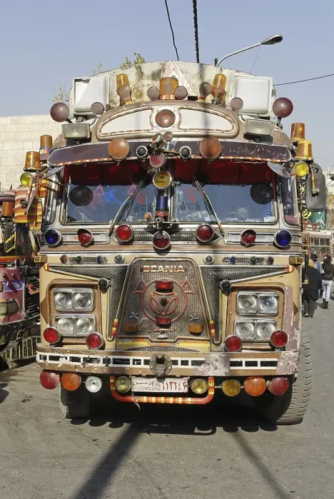 Framed Print : Old decorated bus in the old town of Damascus Framed Print : Old decorated bus in the old town of Damascus