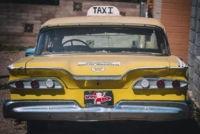 Framed Print : Old discarded Cadillac as a taxi Framed Print : Old discarded Cadillac as a taxi