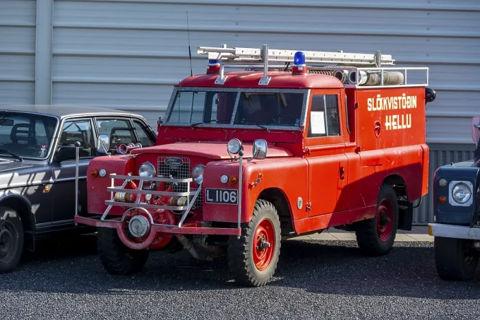 Framed Print : Old fire engine, vintage car, Iceland, Europe