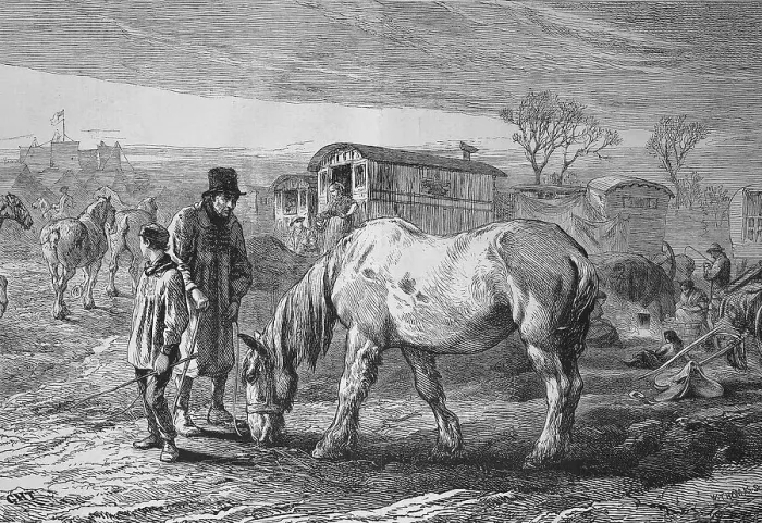 Framed Print : The Old Friend, Old Horse in a Camp of the Travelling People