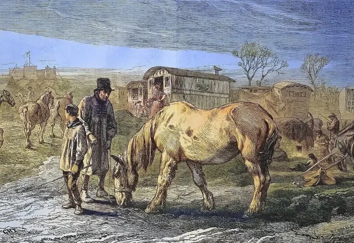 Framed Print : The old friend, old horse in a camp of the travelling people