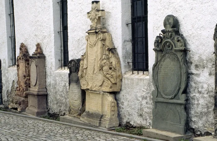 Framed Print : Old gravestones, St. Saint, Saint