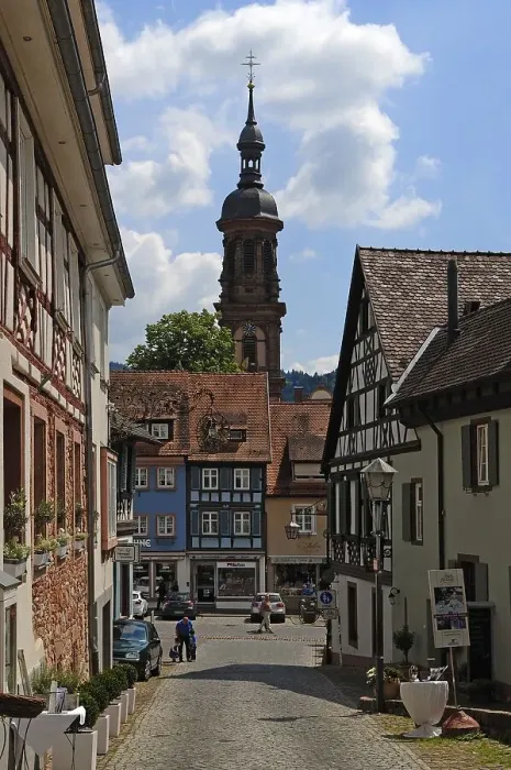 Framed Print : Old half-timbered houses in the Egelgasse with a view of the St