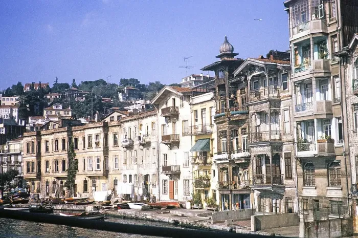 Framed Print : Old houses on the Bosporus, Istanbul, Turkey 1974