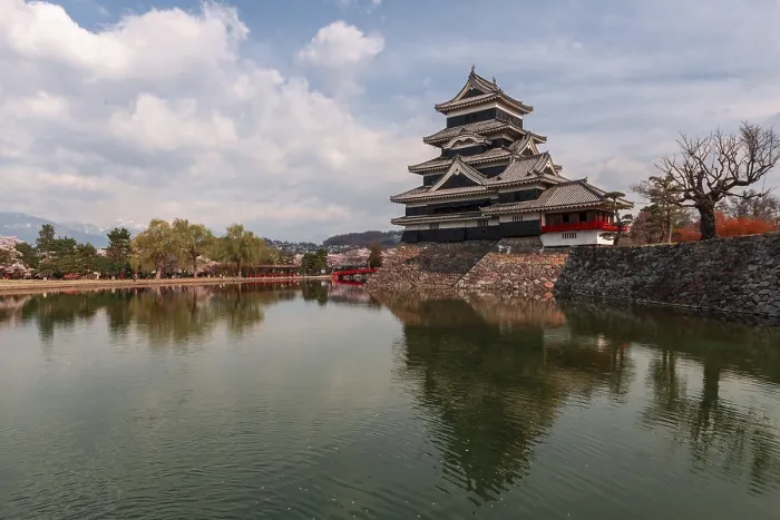 Framed Print : Old Japanese castle reflected in the moat Framed Print : Old Japanese castle reflected in the moat