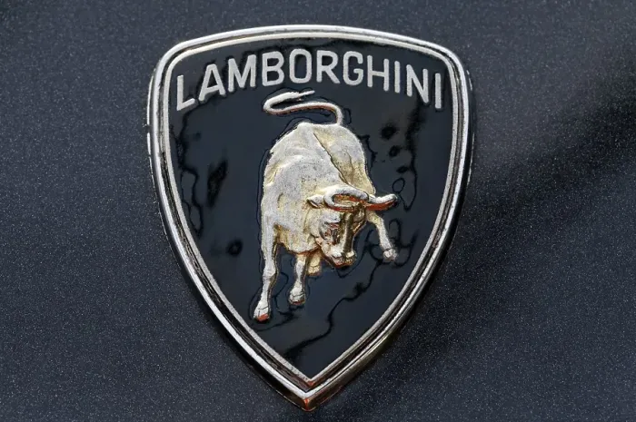 Framed Print : Old Lamborghini logo, wordmark with an image of a bull Framed Print : Old Lamborghini logo, wordmark with an image of a bull