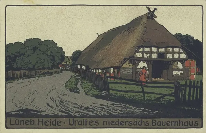 Framed Print : Old Lower Saxon farmhouse in the Lueneburg Heath Framed Print : Old Lower Saxon farmhouse in the Lueneburg Heath