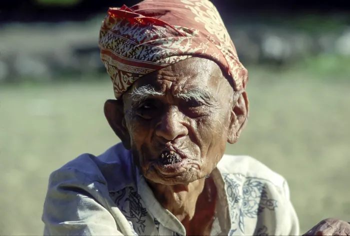 Framed Print : Old man in Marante chewing betel nut Framed Print : Old man in Marante chewing betel nut