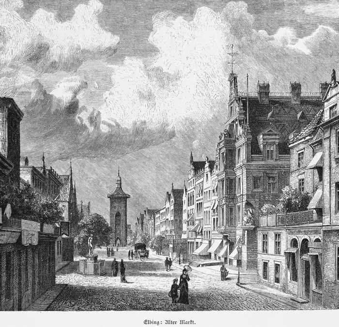Framed Print : Old market in Elbing or ElblCg Framed Print : Old market in Elbing or ElblCg