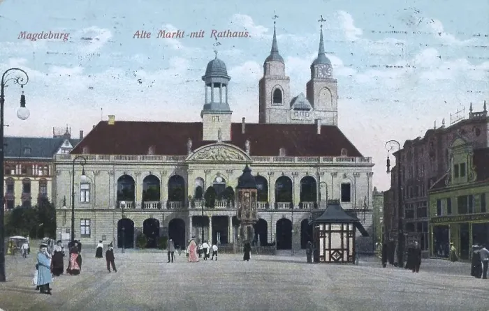 Framed Print : Old market and town hall of Magdeburg