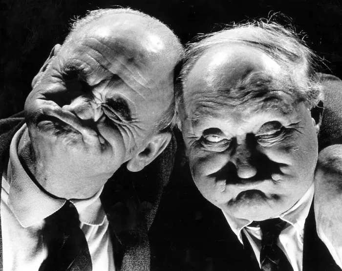 Framed Print : Two old men cutting grimaces, portraits Framed Print : Two old men cutting grimaces, portraits