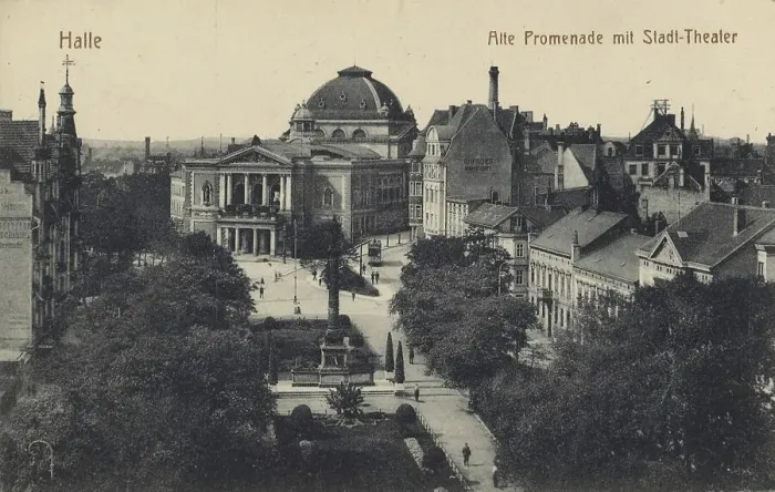 Framed Print : Old Promenade and Municipal Theatre of Halle