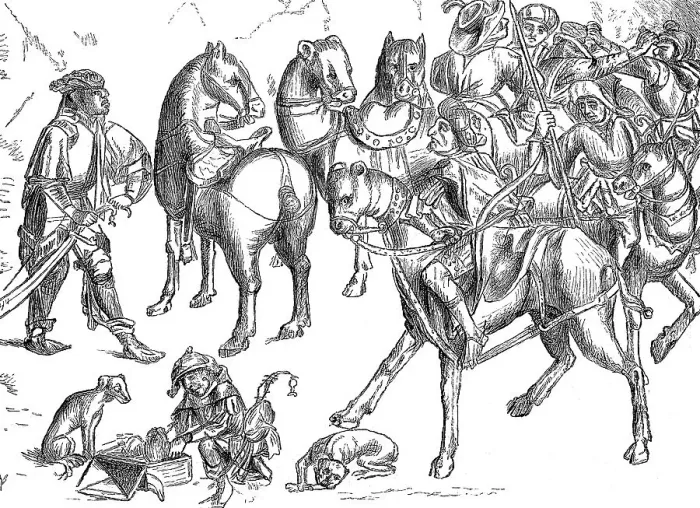 Framed Print : Very old representation of Turkish soldiers