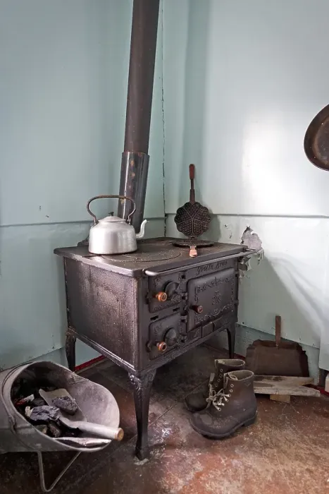 Framed Print : Old stove, house of the coal company