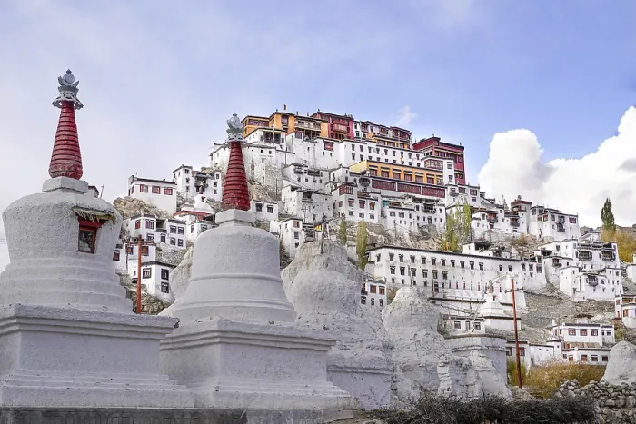 Framed Print : The old Thiksay monastery in Theksey small village