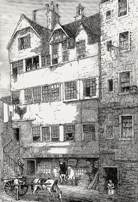 Framed Print : Old timber-fronted house, Lawnmarket Framed Print : Old timber-fronted house, Lawnmarket
