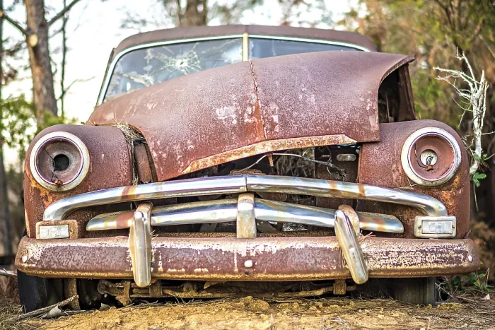Framed Print : Old timer abandoned automobile on the farm