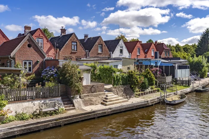Framed Print : Old town and canal in Friedrichstadt Framed Print : Old town and canal in Friedrichstadt