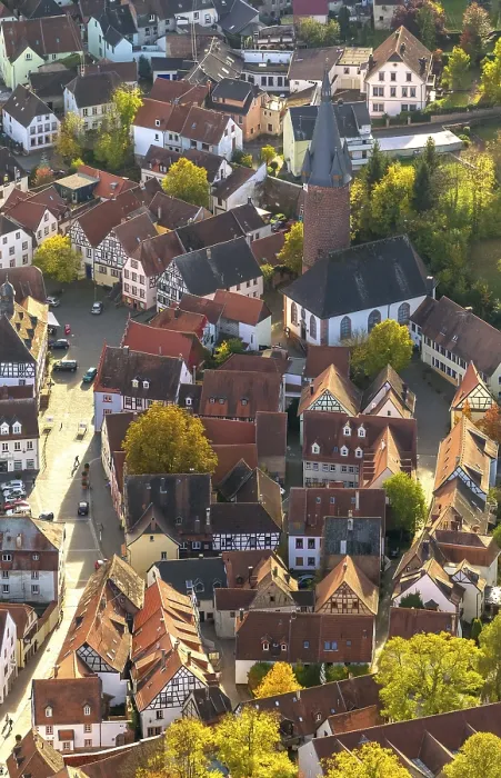 Framed Print : Old Town with half-timbered houses