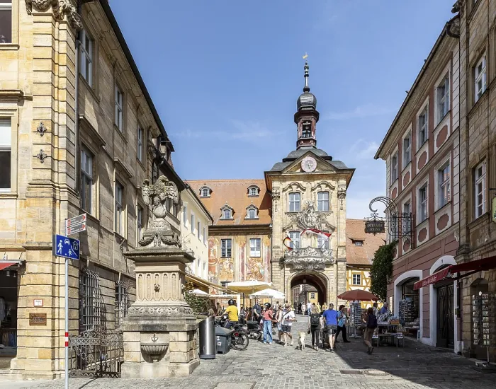 Framed Print : Old Town Hall across the Upper Bridge Framed Print : Old Town Hall across the Upper Bridge