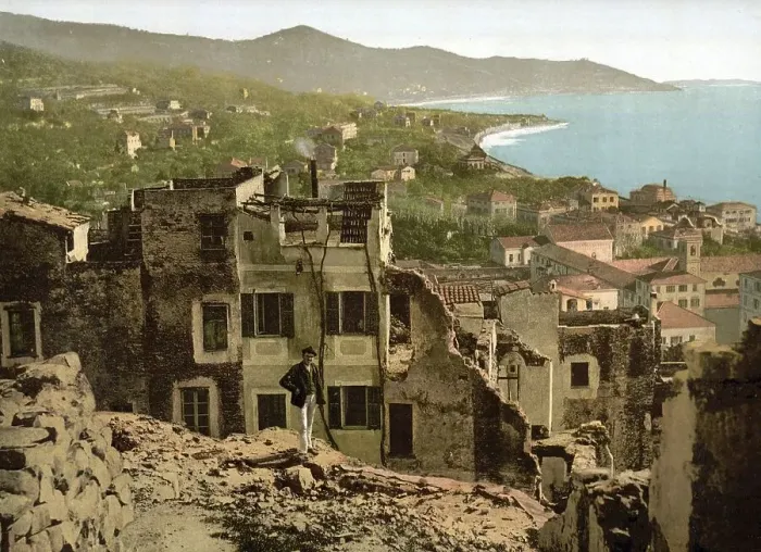 Framed Print : Old Town Panorama, San Remo, Riviera