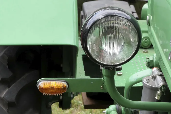 Framed Print : Old tractor lamp