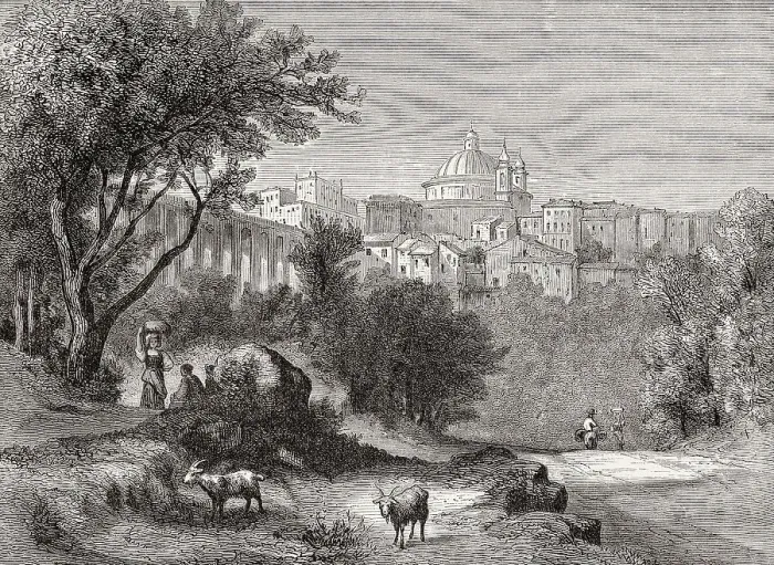 Framed Print : Old view of Ariccia, Metropolitan City of Rome