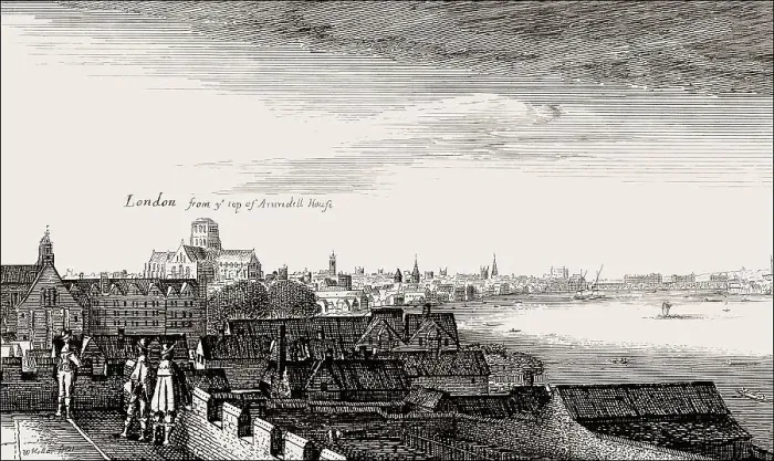 Framed Print : Old view of London from Arundel House Framed Print : Old view of London from Arundel House