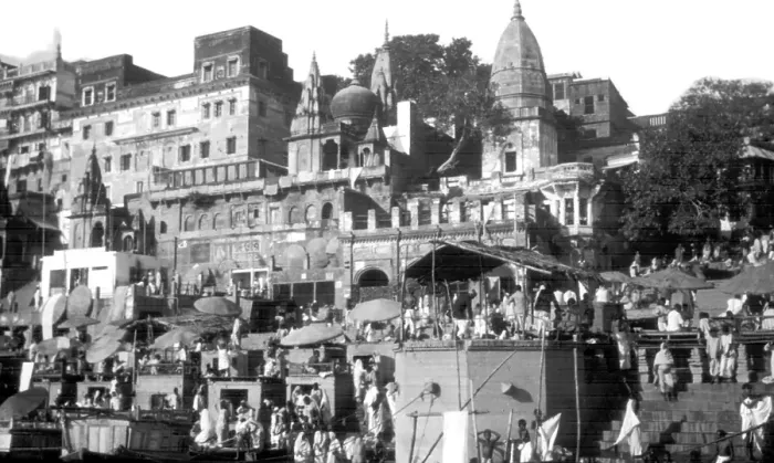 Framed Print : Old vintage lantern slide of Varanasi ghat, uttar pradesh, India, Asia Framed Print : Old vintage lantern slide of Varanasi ghat, uttar pradesh, India, Asia