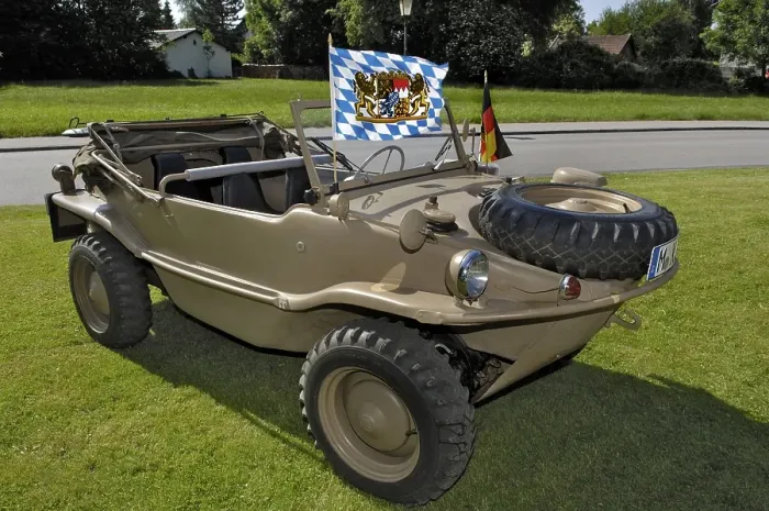 Framed Print : Old VW Amphibious vehicle, Bavaria Framed Print : Old VW Amphibious vehicle, Bavaria