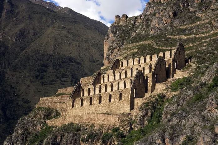Framed Print : Old warehouse, Andes, ruins, Ollantaytambo