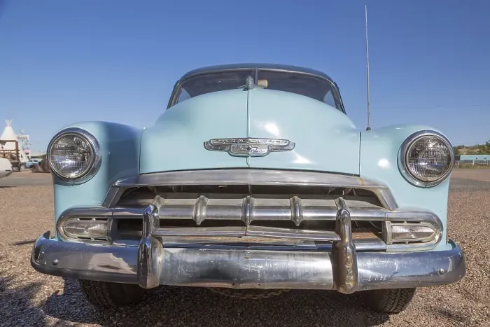 Framed Print : Oldtimer Chevrolet, front grill
