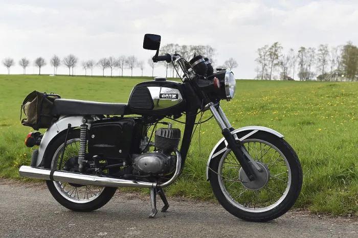 Framed Print : Oldtimer, DDR motorbike MZ TS 125