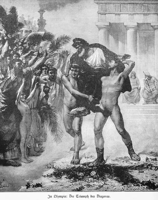 Framed Print : Olympia, triumph of Diagoras, victory