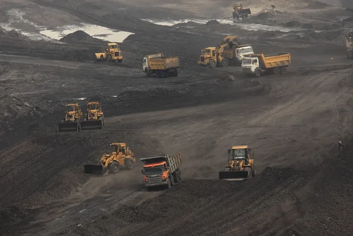 Framed Print : Open cast coal mines of the Mahanadi Coal Fields Limited at Jharsuguda Orissa India