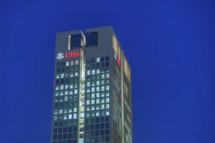 Framed Print : Opernturm tower, UBS AG, Swiss major banks