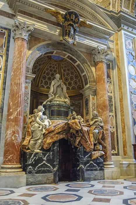 Framed Print : Opulently designed tomb of Pope Alexander VII in St Framed Print : Opulently designed tomb of Pope Alexander VII in St